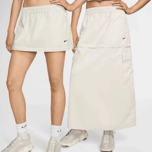 Nike Essential Woven Convertible Cargo Midi Skirt Beige MEDIUM NEW $80
